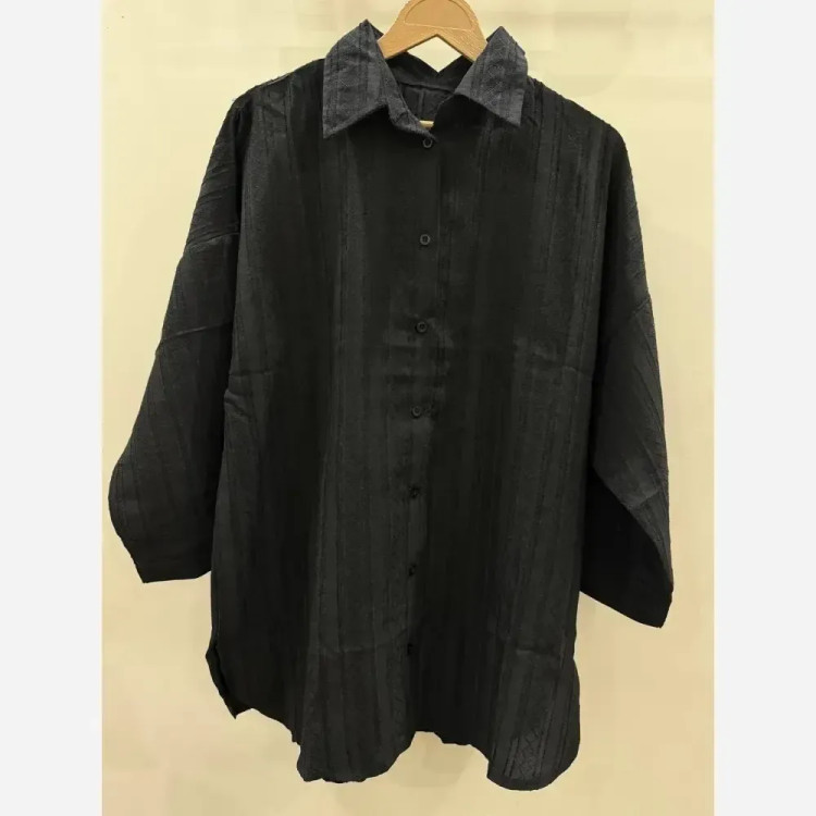 شومیز مانتویی لنین اسپرت زنانه یقه مردانه جلو دکمه آزاد