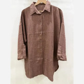 شومیز مانتویی لنین اسپرت زنانه یقه مردانه جلو دکمه آزاد