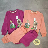 بلوز شلوار دخترانه ست پنبه دورس طرحدار بچگانه 1 تا 5 سال