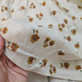 پیراهن دخترانه پاییزه لینن یقه کبریتی مجلسی آستین پرنسسی کرم سایز 2 تا 9 سال