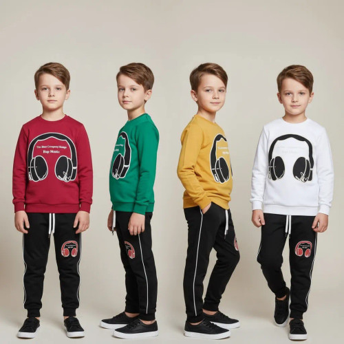 بلوز شلوار پسرانه عیدانه ست بهاره پنبه دورس 6 تا 9 سال