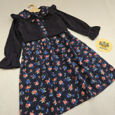 کت سارافون دخترانه پاییزه کبریتی لینن مجلسی ست 2 تکه مناسب 2 تا 10 سال