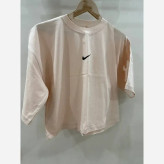 کراپ تیشرت اسپرت دخترانه آبی آسمانی طرح نایک مدل آزاد قد 48 عرض سینه 50