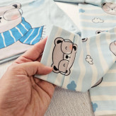 ست راحتی پسرانه بلوز شلوار پنبه ای آستین بلند طرح خرس زمستونی بدون آبرفت و رنگ دهی