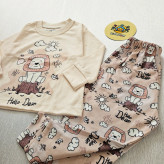 ست راحتی بچگانه بلوز شلوار پنبهای طرح شیر شاد آستین بلند بدون آبرفت و رنگدهی