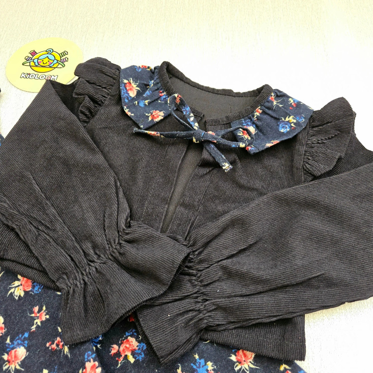 کت سارافون دخترانه پاییزه کبریتی لینن مجلسی ست 2 تکه مناسب 2 تا 10 سال