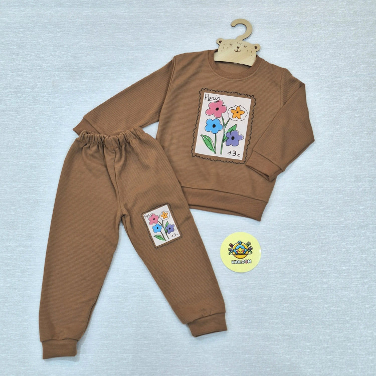 بلوز شلوار دخترانه بهاره پنبه اتوبانی ست عیدانه طرح زول سایزبندی 40 تا 55