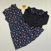 کت سارافون دخترانه پاییزه کبریتی لینن مجلسی ست 2 تکه مناسب 2 تا 10 سال