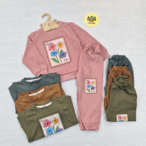 بلوز شلوار دخترانه بهاره پنبه اتوبانی ست عیدانه طرح زول سایزبندی 40 تا 55