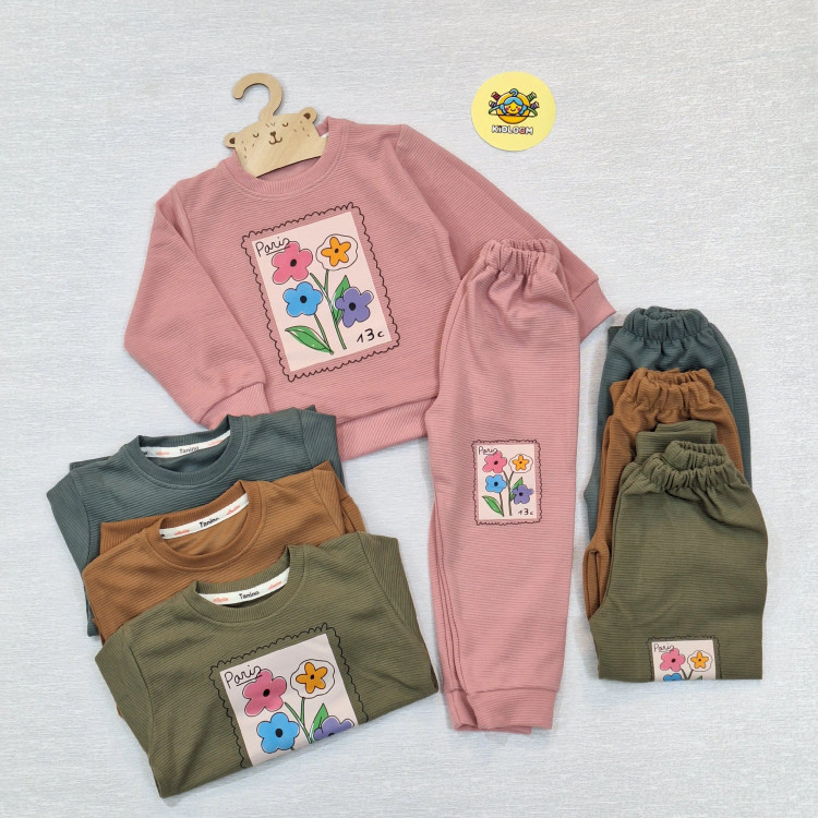 بلوز شلوار دخترانه بهاره پنبه اتوبانی ست عیدانه طرح زول سایزبندی 40 تا 55