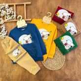 بلوز شلوار پسرانه عیدانه ست بهاره 4 تا 8 سال پنبه دورس چاپ زول