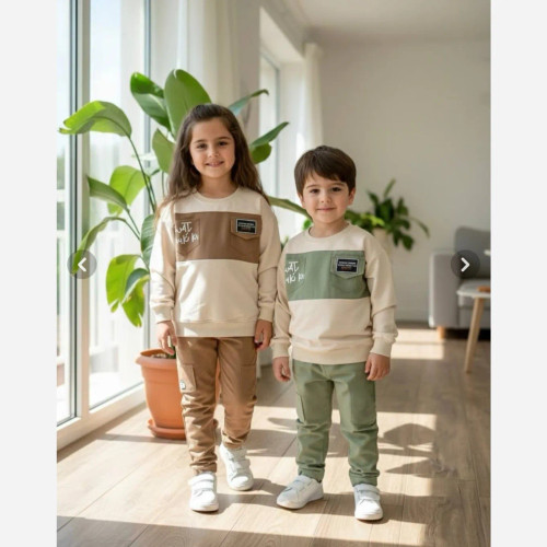 ست بلوز شلوار اسپرت بچگانه خواهر برادی پنبه دورس لاکرا و کتان درجه یک 2 تا 12 سال