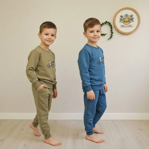 ست بلوز شلوار پسرانه سگ ماشین سوار پنبه دورس 1 تا 7 سال