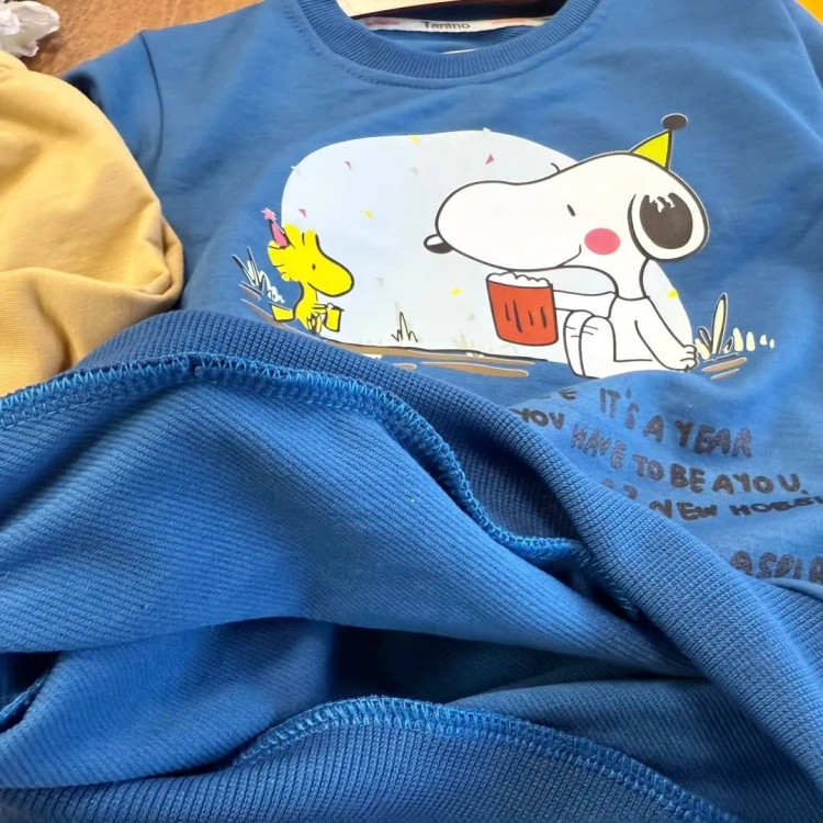 بلوز شلوار پسرانه عیدانه ست بهاره 4 تا 8 سال پنبه دورس چاپ زول