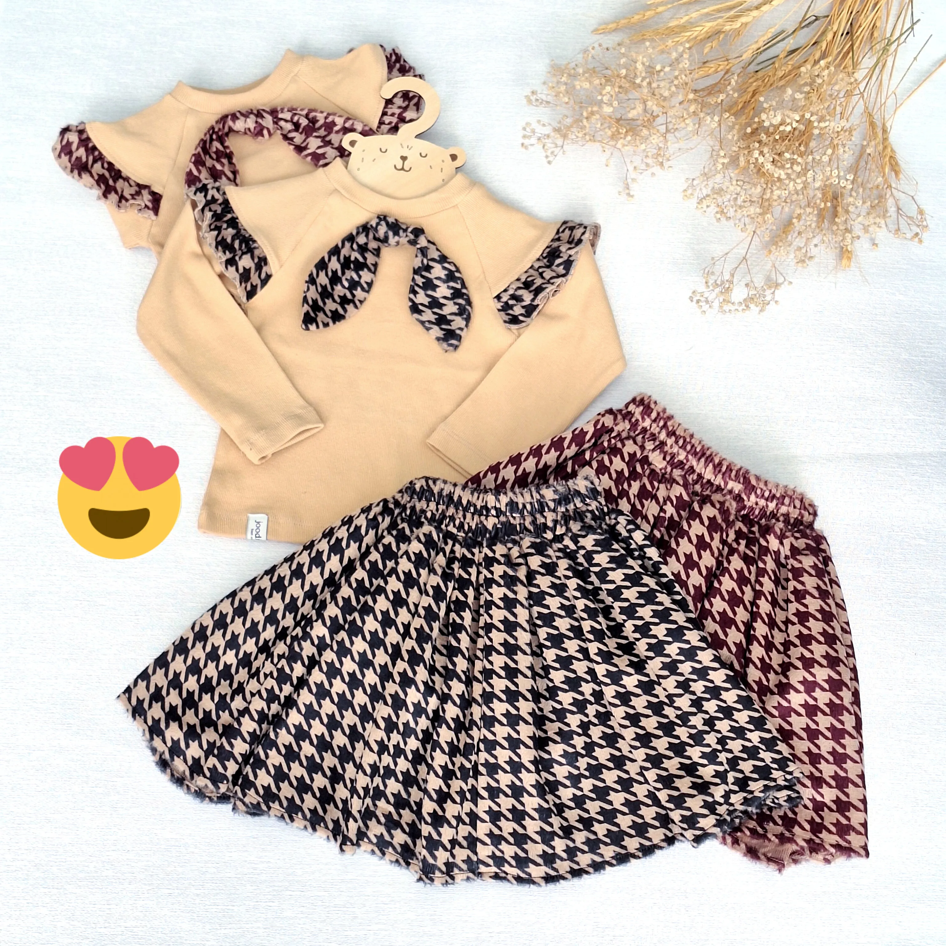 ست بلوز دامن دخترانه عیدانه 2 تا 13 سال | پارچه پنبه و مخمل آنجل | دوخت مزونی