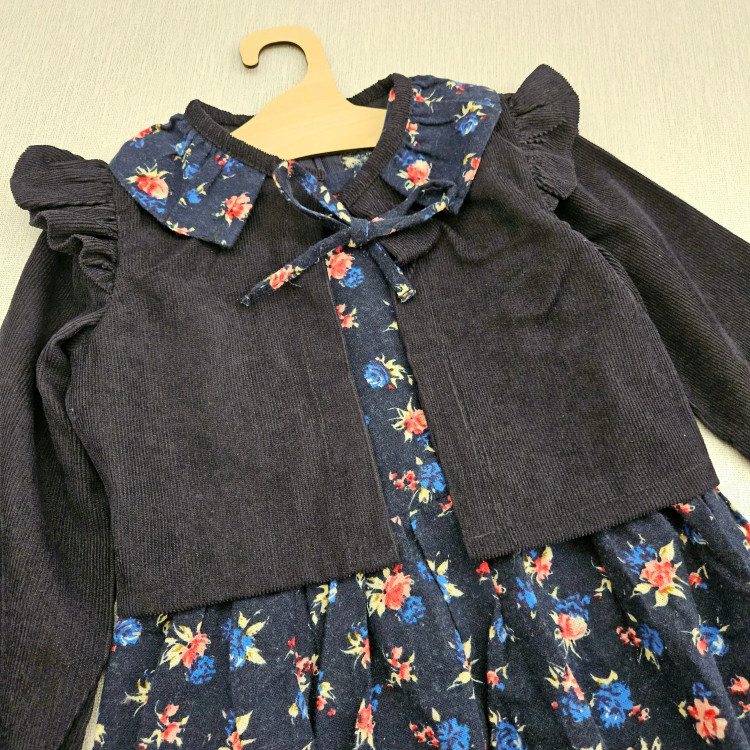 کت سارافون دخترانه پاییزه کبریتی لینن مجلسی ست 2 تکه مناسب 2 تا 10 سال