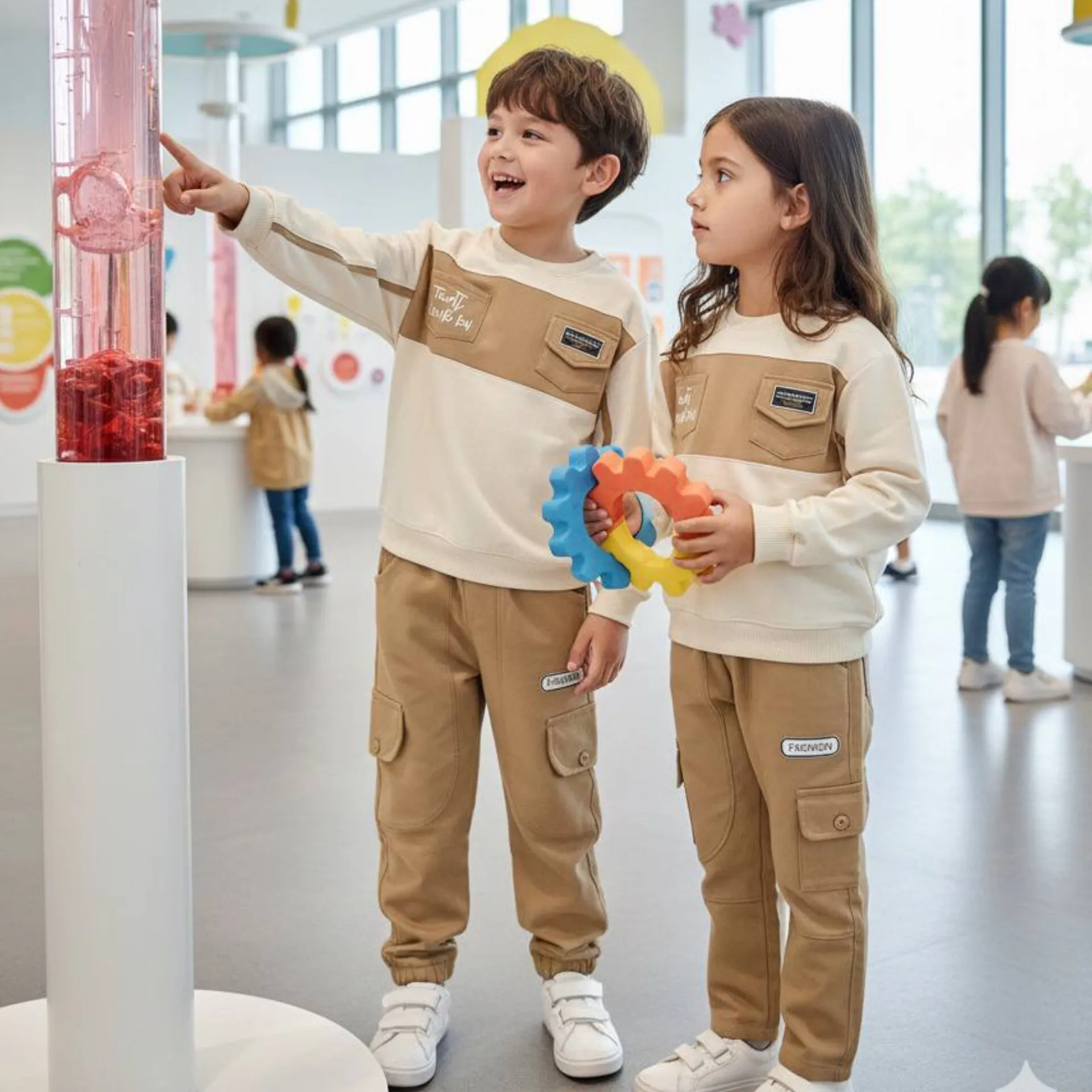 ست بلوز شلوار اسپرت بچگانه خواهر برادی پنبه دورس لاکرا و کتان درجه یک 2 تا 12 سال