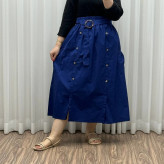 دامن کتان زنانه فری سایز تا 48 قد 90 سانتیمتر چهارفصل شیک و راحت بدون آبرفت و رنگ رفتگی