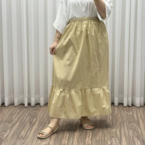 دامن لینن فری سایز زنانه کد 1518 تا سایز 48 شیک و راحت چهارفصل بدون بدن نما