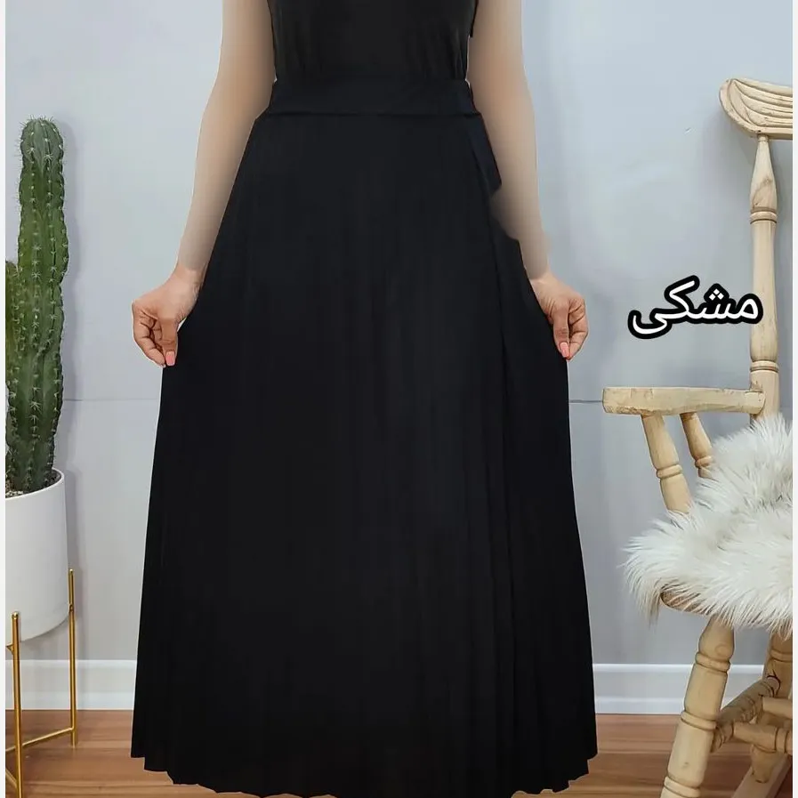 دامن پلیسه زنانه جودون گرم بالا فری سایز (36 تا 46) بدون آستر 6 رنگ