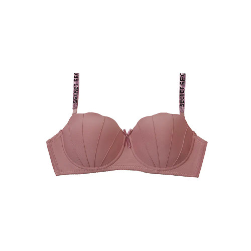 سوتین اسفنجی صدفی فنردار نیم جک بند نگینی برند لیارین کاپ C