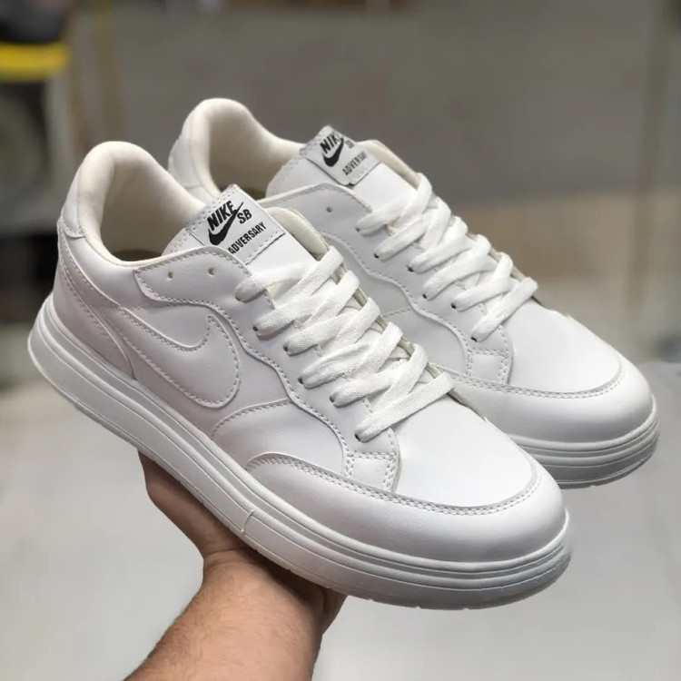 کفش نایک SB مردانه چرم تمام سفید