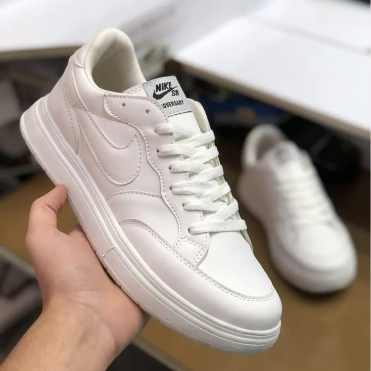کفش نایک SB مردانه چرم تمام سفید