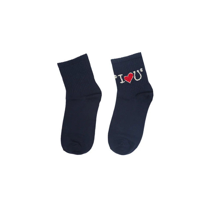 جوراب نیم ساق زنانه پنبه بوکله طرح I Love You