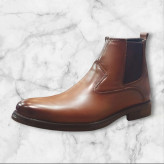 نیم بوت چرم طبیعی مردانه بغل زیپ وکش عسلی سایز 40_44