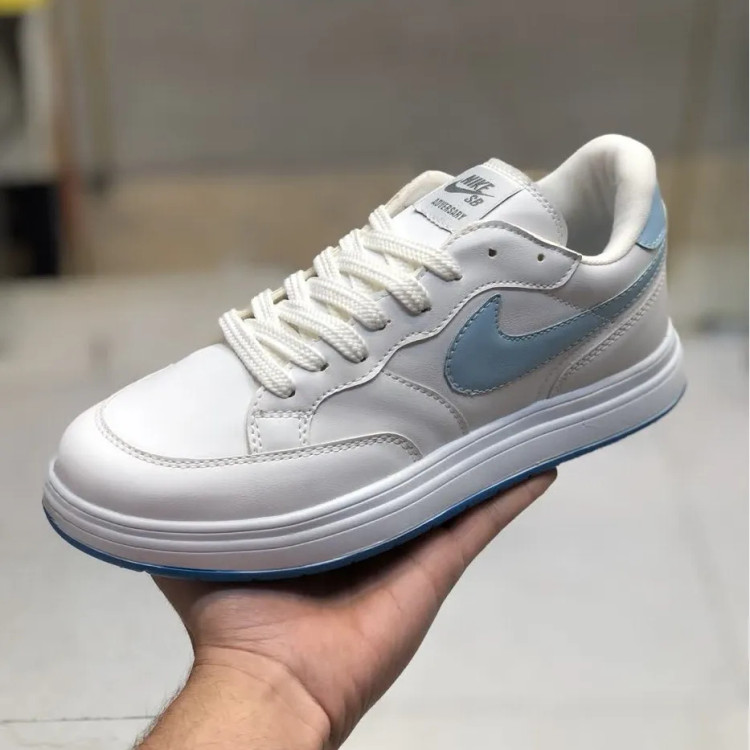 کفش نایک sb مردانه چرم سفید ابی