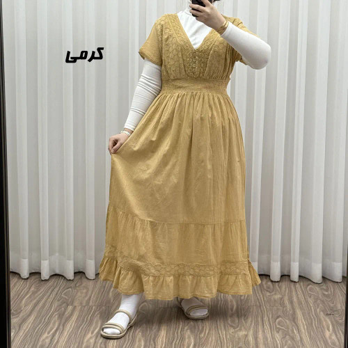 پیراهن ساحلی آستین کوتاه مدل سلن (وارداتی هندی)