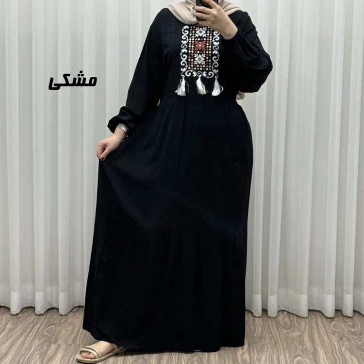 پیراهن نخی منگوله دار