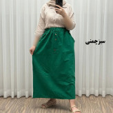 دامن لینن سه دکمه