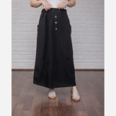 دامن لینن سه دکمه