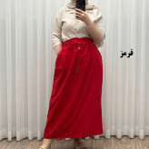 دامن لینن سه دکمه