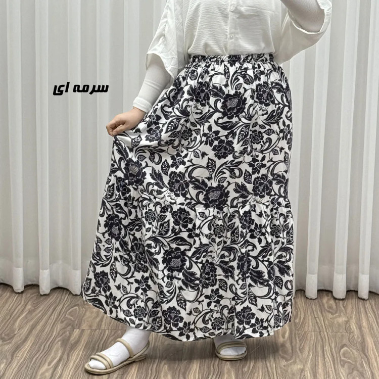 دامن بلند نخی طرح فلور کد 1816