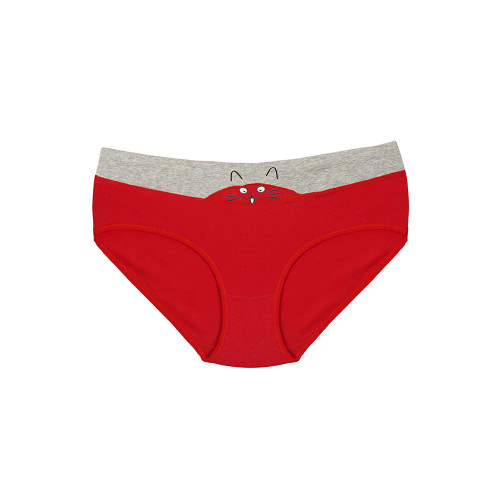 شورت زنانه نخی کمر پهن طرح چاپ گربه ای