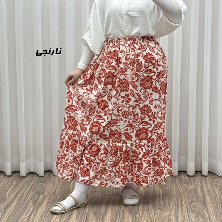 دامن بلند نخی طرح فلور کد 1816