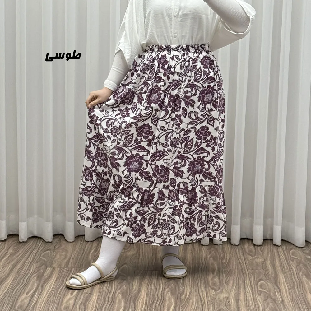 دامن بلند نخی طرح فلور کد 1816