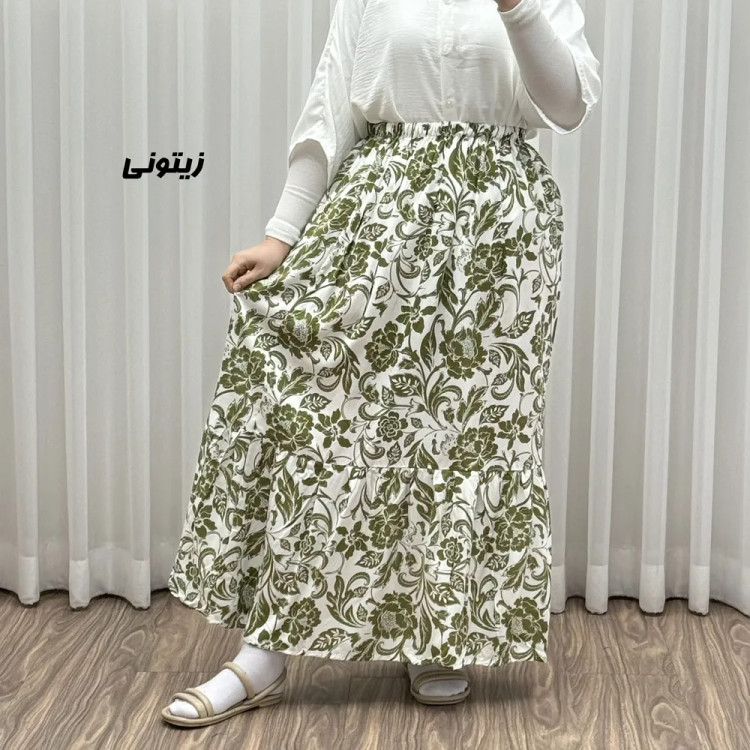 دامن بلند نخی طرح فلور کد 1816