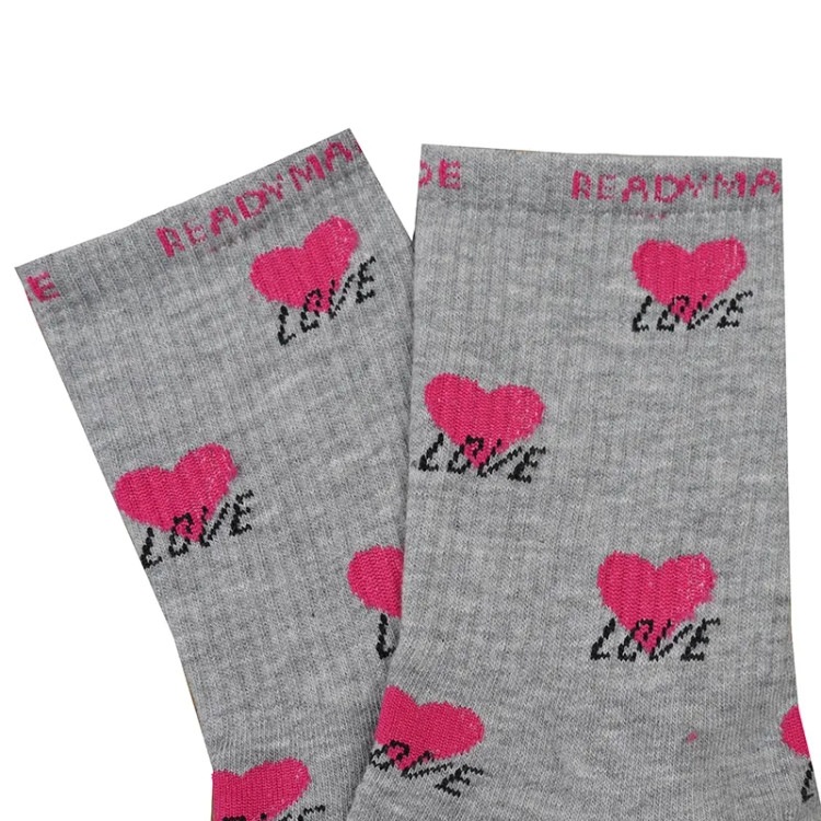 جوراب ساقدار زنانه طرح چاپی قلب و Love