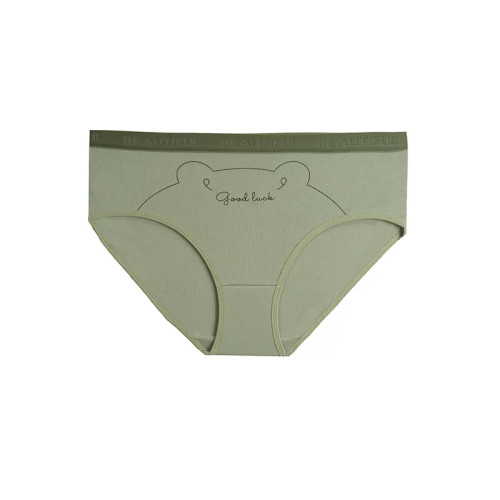 شورت اسلیپ زنانه جلو چاپ طرح قورباغه good luck