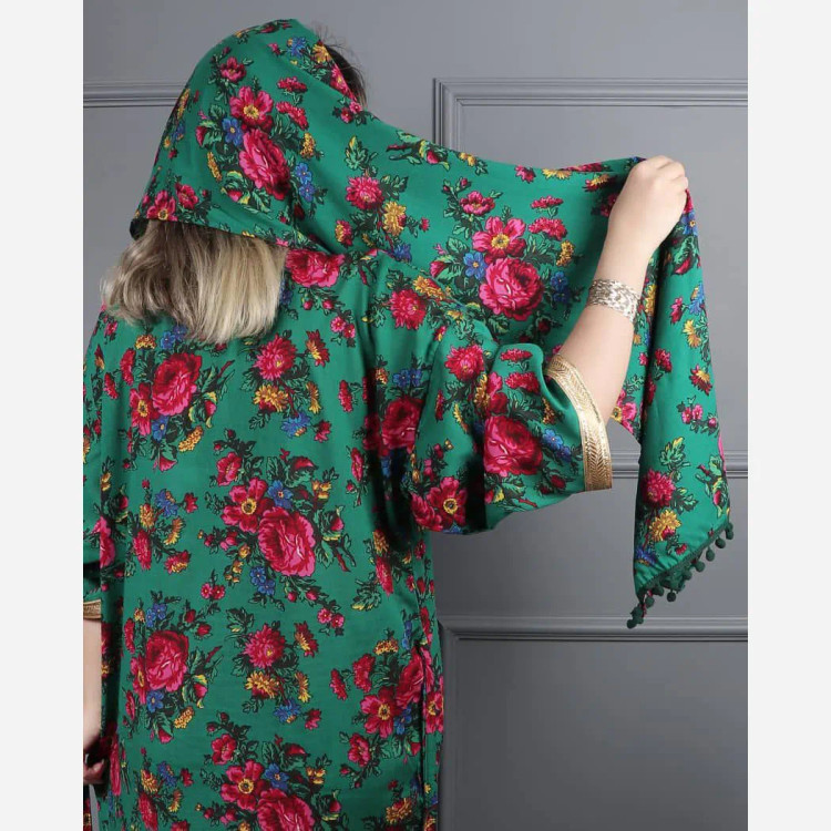 ست پیراهن و شال نخی ترکمنستان