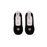 جوراب کالج روباز زنانه پنبه گلدوزی طرح قلب و پاپیون