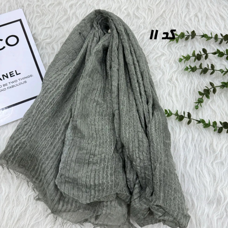 شال وارداتی کنفی دور ریش راه راه کد 1810