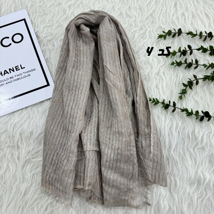 شال وارداتی کنفی دور ریش راه راه کد 1810