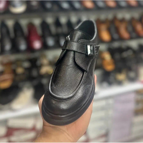 لوفر تمام چرم زنانه بندی و بی بند رویه چرم گاوی داخل چرم بزی کفی طبی زیره تی پیو سایز 37 تا 40