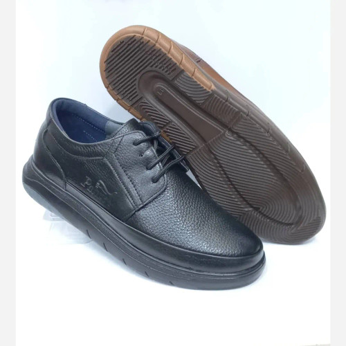 کفش اسپرت طبی مردانه چرم طبیعی مشکی و عسلی سایز 41 تا 44