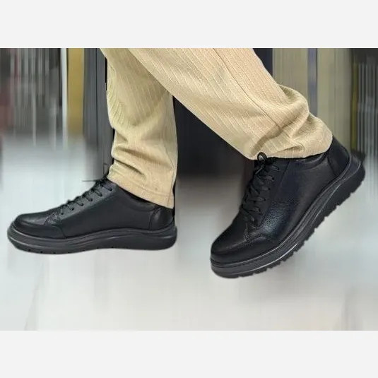 کفش چرم طبیعی مردانه مشکی گاوی طبی زیره پیو سایزبندی 40 تا 44