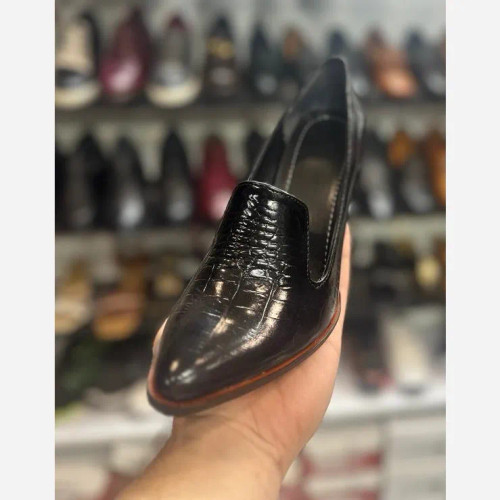 کفش چرم طبیعی زنانه پاشنه چوبی کفی طبی سایزبندی 36 تا 41